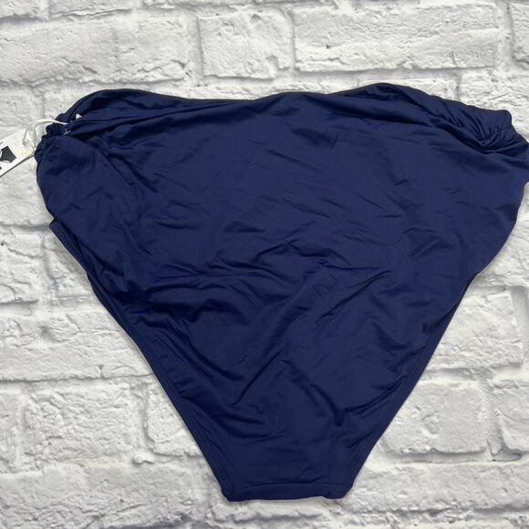 Anne Cole Navy Blue Plus Size Bikini Bottom Size 22W 3-Way Convertible New - Picture 4 of 5